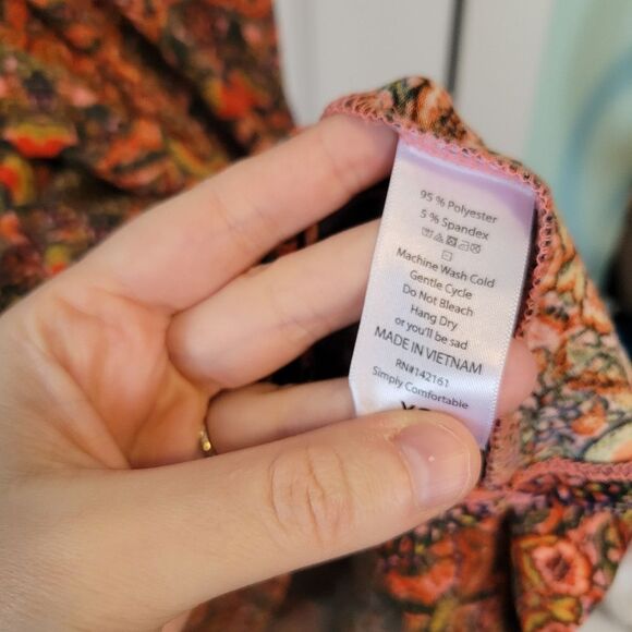 LuLaRoe Boho Multicolor Carly Dress Size XS oversized - Picture 6 of 6